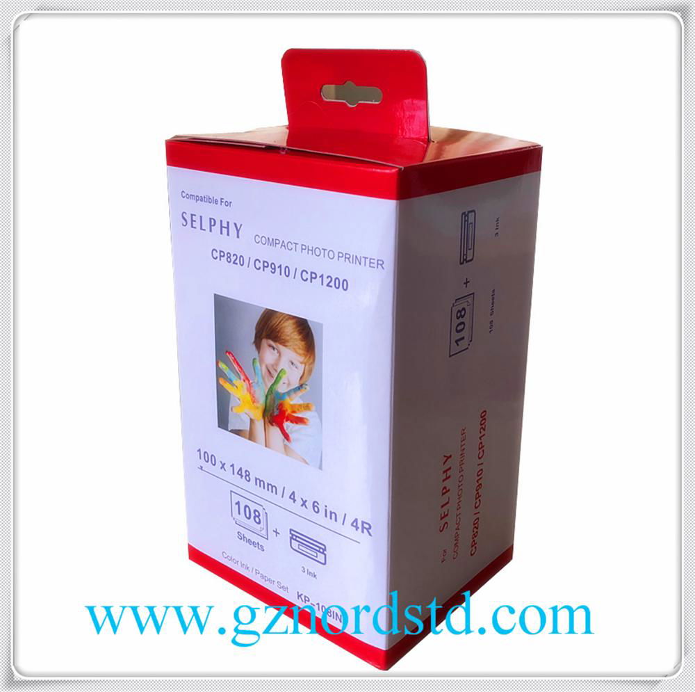 Compatible 3 Ink cartridge and photo paper Canon KP-108IN for Canon SELPHY CP800 3