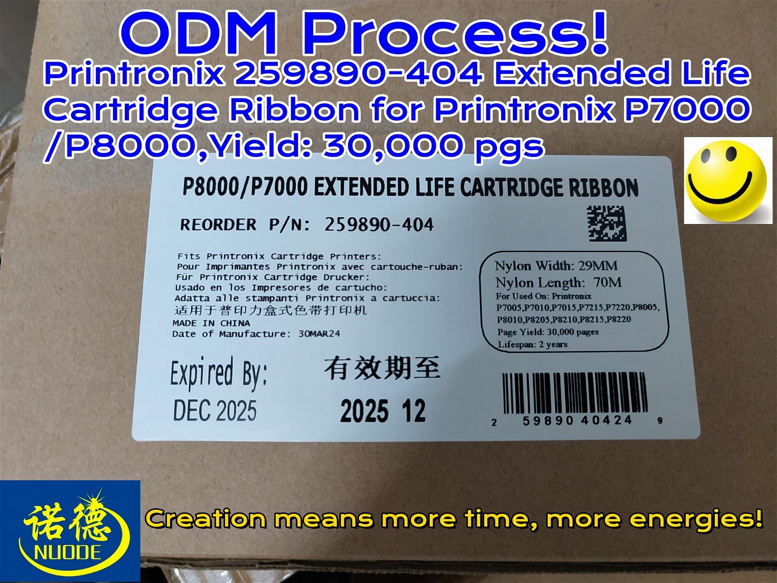 259890-404 Extended Life Cartridge Ribbon 30k pages for Printronix P7000/P8000