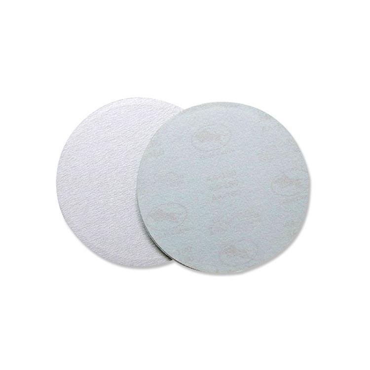 White 5 Inch Round Flocking Self-Bonding Sanding Paper Grinding Disc 4