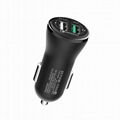  Quick Charge 3.0+2.4A smart port  - Dual USB 30W Fast Car Charger Adapter  2