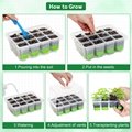 Reusable 12 Cells Silicone Agricultural Box Plant Seeding Growing Plant Starter  5