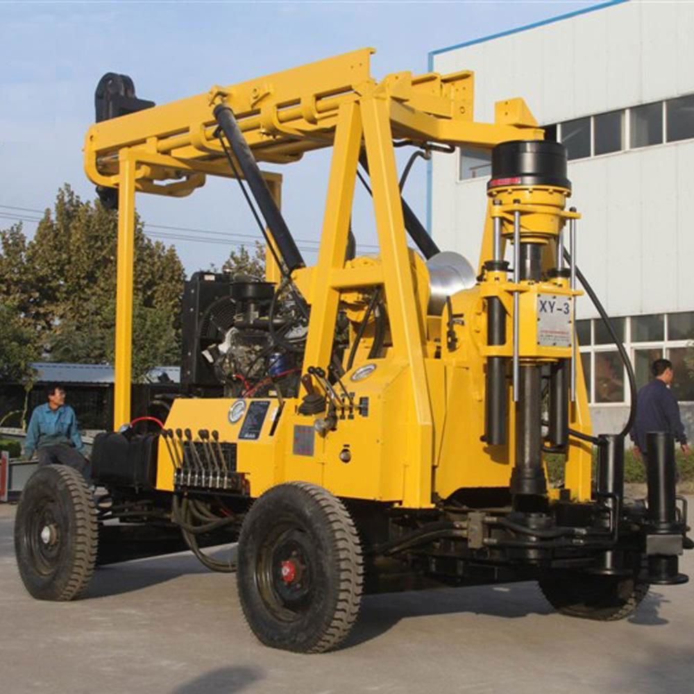 Hot sale XYX-3 Wheeled walking water well drilling rig 2