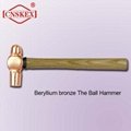 Hammer Ball Pein Wooden Handle 230g Aluminum bronze 2