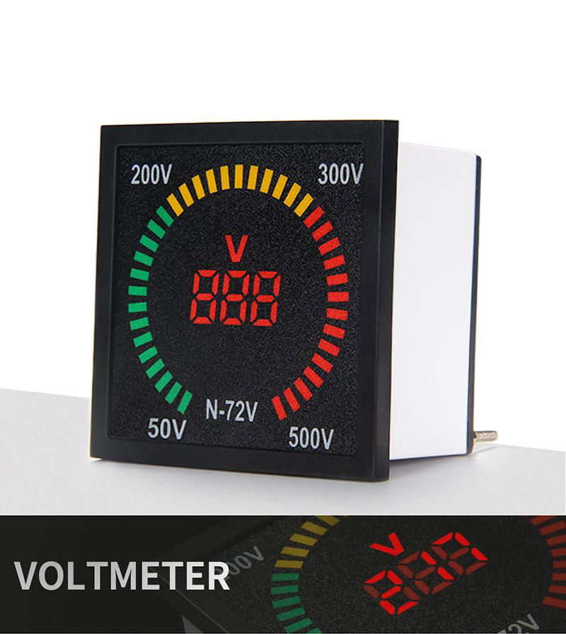 72mm*72mm box shape 220V AC LEDdigital display indicator voltmeter voltage meter 2