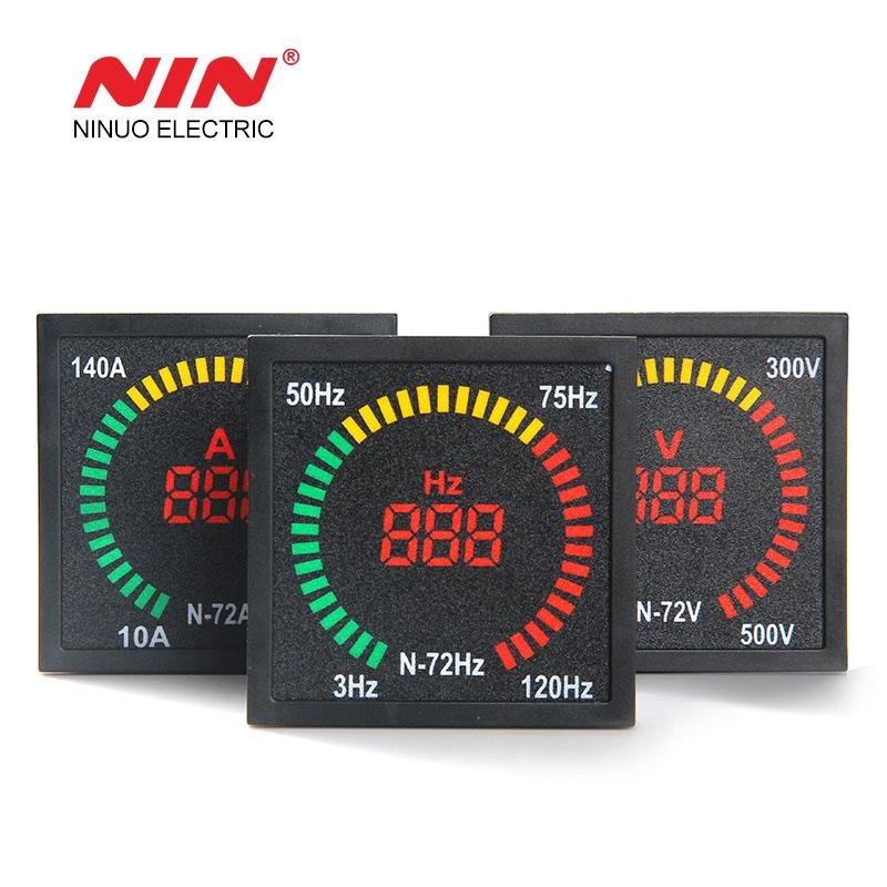 220V 72mm*72mm box shape square indicator frequency meter with led light 2