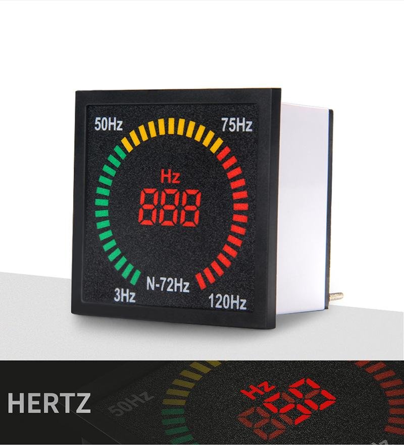 220V 72mm*72mm box shape square indicator frequency meter with led light 3