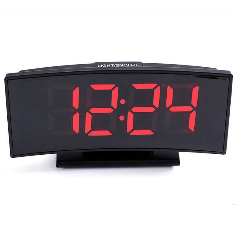 Electronic Alarm mirror Clock Temperature Display Snooze Night Watch