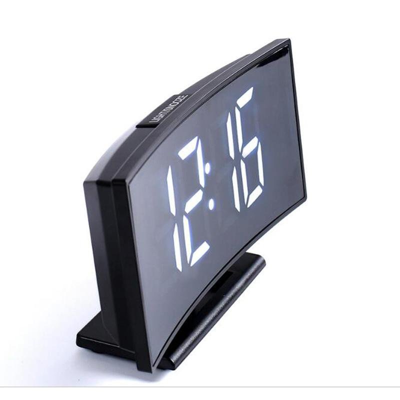 Electronic Alarm mirror Clock Temperature Display Snooze Night Watch 4