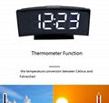 Electronic Alarm mirror Clock Temperature Display Snooze Night Watch