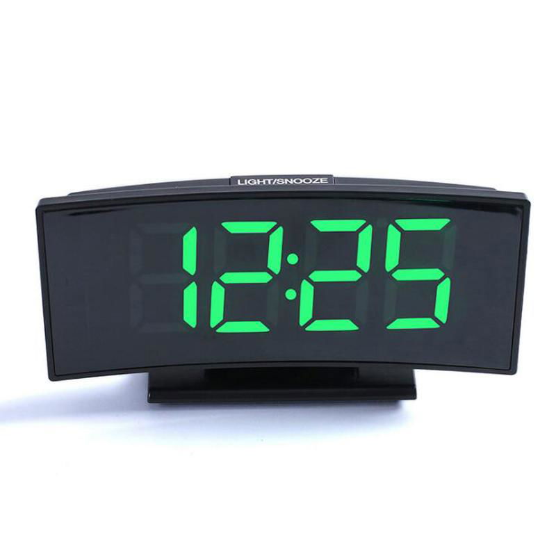 Electronic Alarm mirror Clock Temperature Display Snooze Night Watch 2