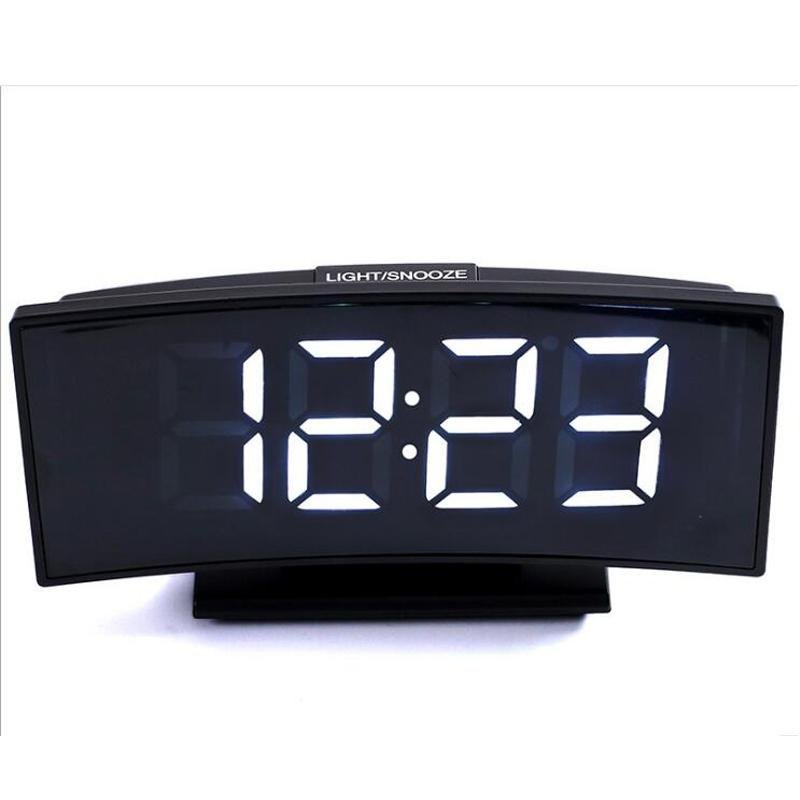 Electronic Alarm mirror Clock Temperature Display Snooze Night Watch 3