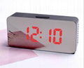 LED Mirror Alarm Clock Digital Snooze Table Clock Temperature Display