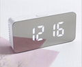 LED Mirror Alarm Clock Digital Snooze Table Clock Temperature Display