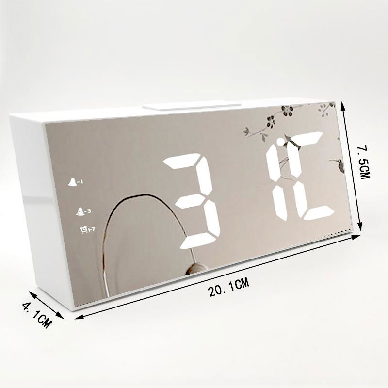 Electronic LED Alarm Clock Large Time Temperature Display 4