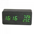 Wooden Electronic Digital Alarm Clock with Hygrometer and Thermometer 3