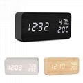 Wooden Electronic Digital Alarm Clock with Hygrometer and Thermometer 5