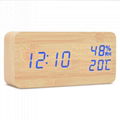 Wooden Electronic Digital Alarm Clock with Hygrometer and Thermometer 1