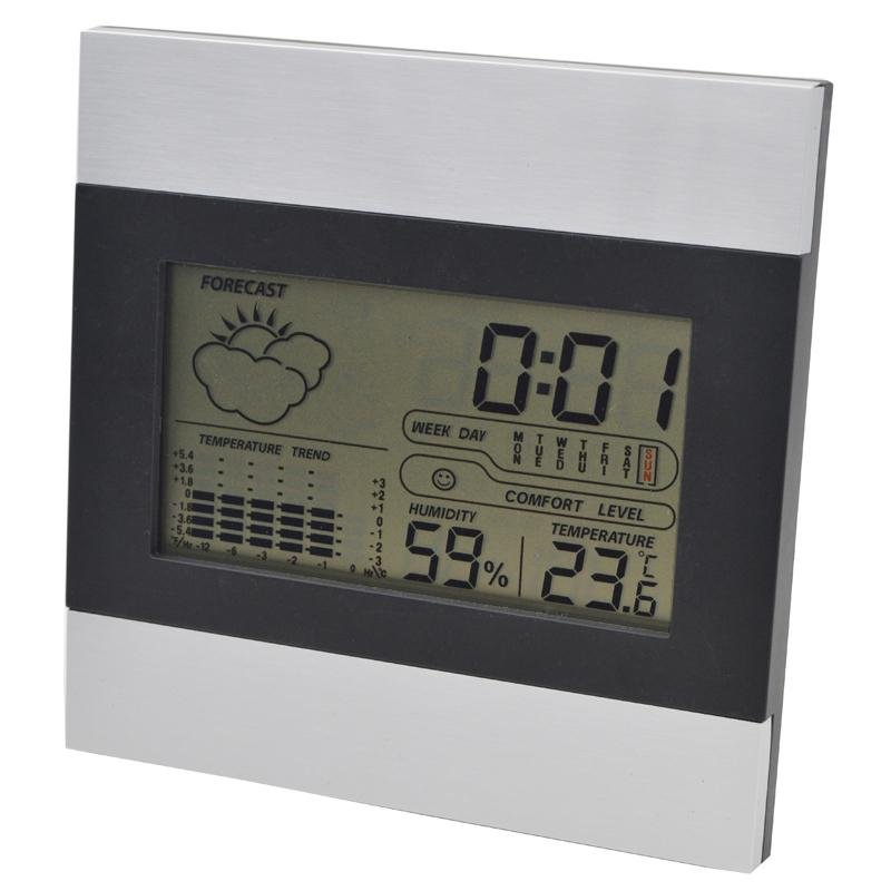 Digital Weather Station Alarm Clock Wall Forecast Thermometer Hygrometer