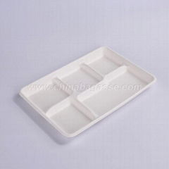 White 5 Com Bagasse Tray