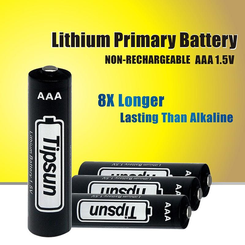 Longer lasting Power Tipsun 1.5V Size AAA Lithium Battery for flashlight  2