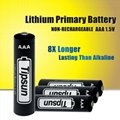 Longer lasting Power Tipsun 1.5V Size AAA Lithium Battery for flashlight  2