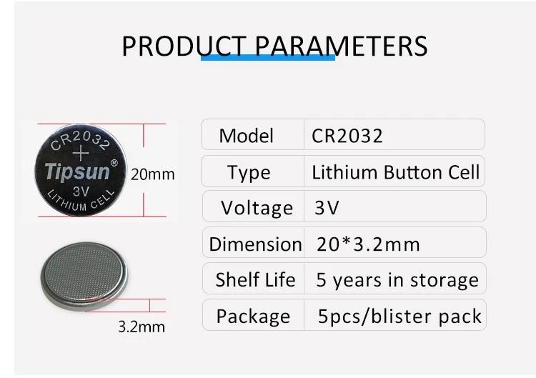 3V lithium button battery CR2032 for remote control  5