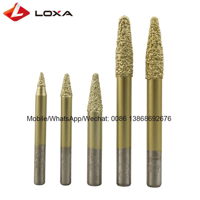 Vacuum brazed diamond engraving tools