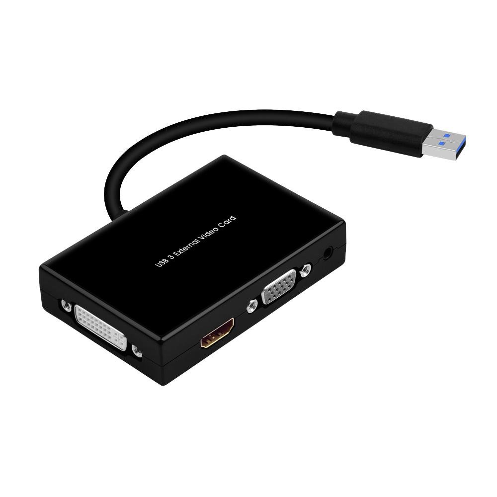 USB3.0 to HDMI-DVI-VGA with 3.5mm Audio Output For PC 