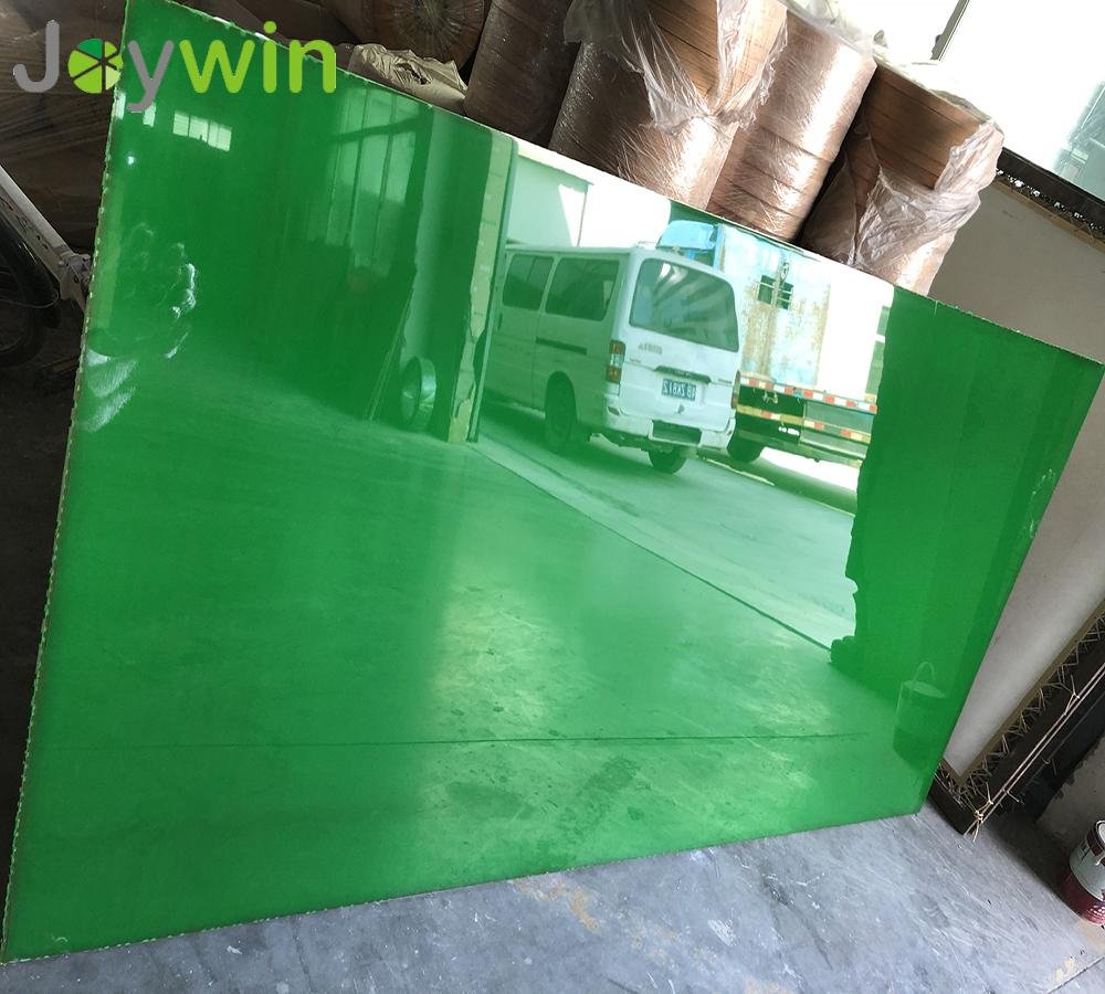 4*8/4*9 Shenzhen factory Green UV painted MDF high gloss Kitchen cabinet board  2