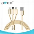 Wholesale Nylon Fast Charging 3 In 1 Usb Data Cable 2