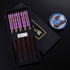 4 Pairs Japanese Style Wooden Chopsticks With Holders Gift Set Factory Wholesale