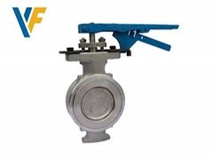 High performance double eccentric wafer butterfly valve 300LB