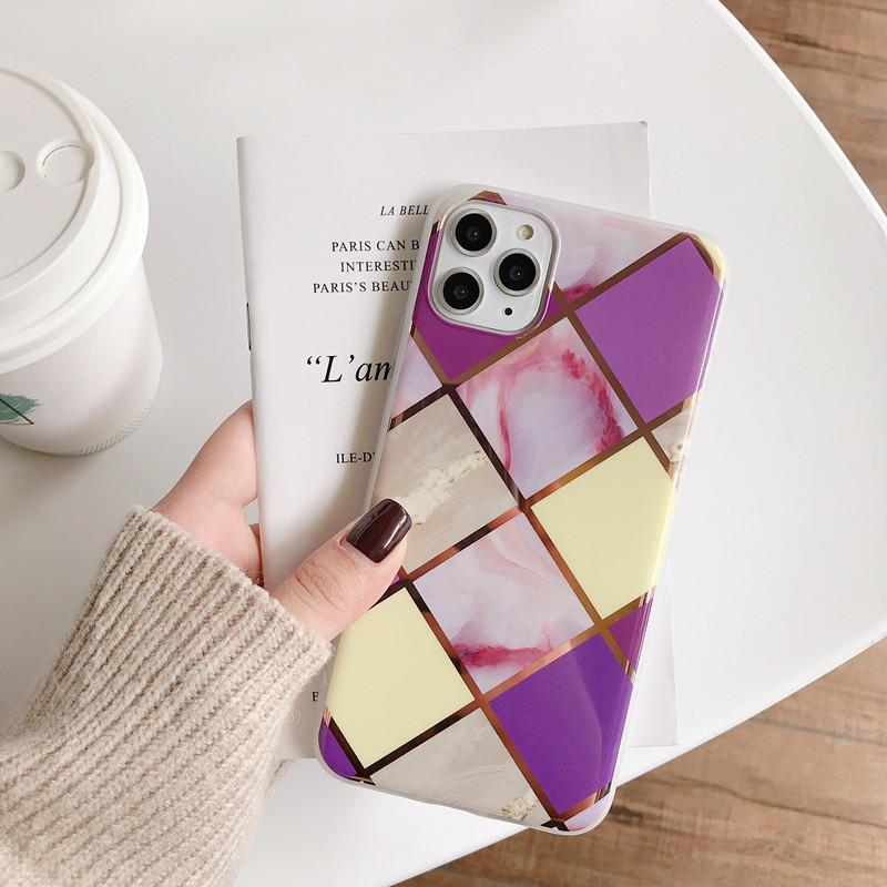 Stylish Marble Design Soft TPU Case Plating Back Cover for iPhone 2