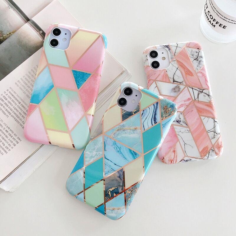 Luxury Rose Gold Case Plating Case Marble Cover for iPhone X XR  4