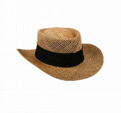 Paper straw cowboy hat for men