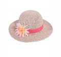 100% hand crochet kids paper straw floppy hat