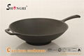 SR215 Cast Iron Cookware Pre-Seasoned Coating Wok With Handle 1