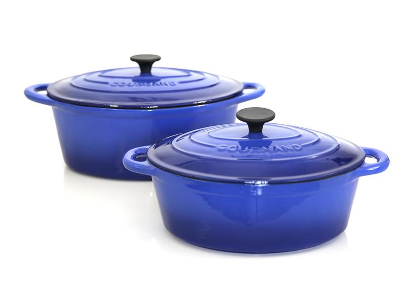 SR170B Blue Cookware Enamel Cast Iron Casseroles With Lid Shengri