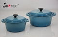 SR067 Enamel Cast Iron Cosseroles Sky Blue Color With Lid