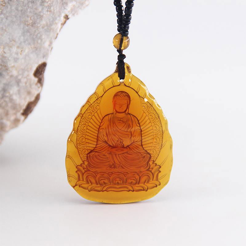 New Amitabha indian pendant necklace with crystal beads chain for natural crysta 3