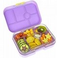 Blue microwaveable  meal prep plastic 6  sections school  bento cookie  lunch bo 2