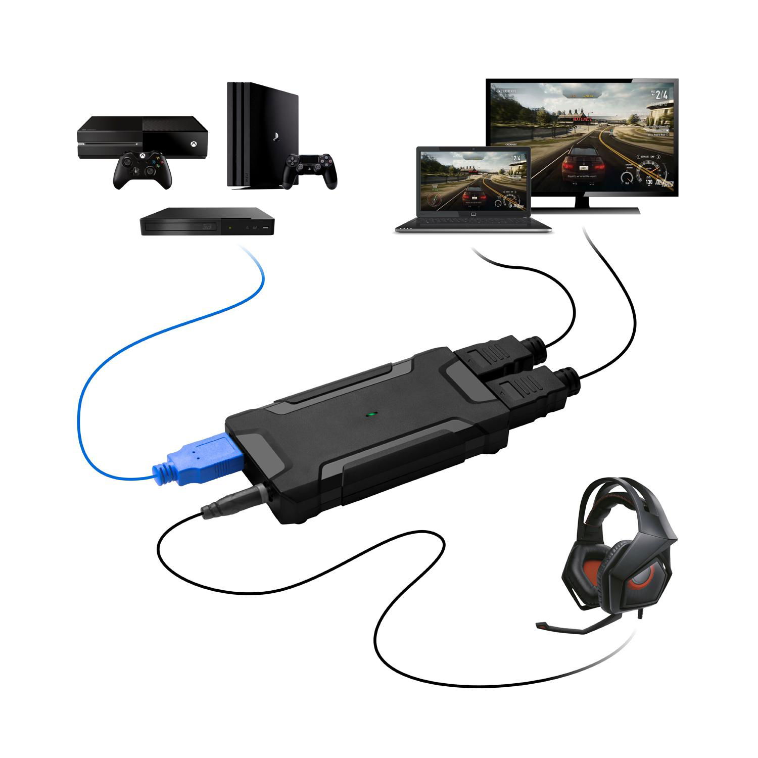 HD Game Video Capture with Mic Input 1080p 2