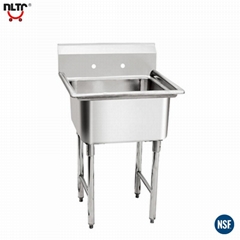 Commercial One Compartment Sink With No Drain Board