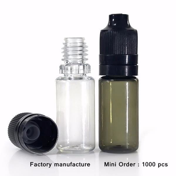 Plastic PET 10ml dropper bottle nicotine oil bottle with childproof cap 2