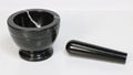 Natural Black Marble Stone Mortar And Pestle