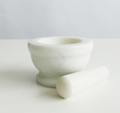 Stone Mortar and Pestle Set - Natural Marble Stone Grinder Bowl Holder for Herbs
