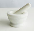 Stone Mortar and Pestle Set - Natural Marble Stone Grinder Bowl Holder for Herbs
