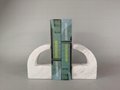 Book organizer office accessories white  marble book stand/bookends