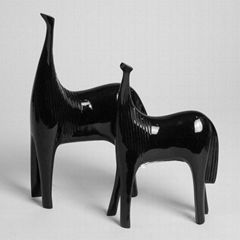 home decoration white and black horse