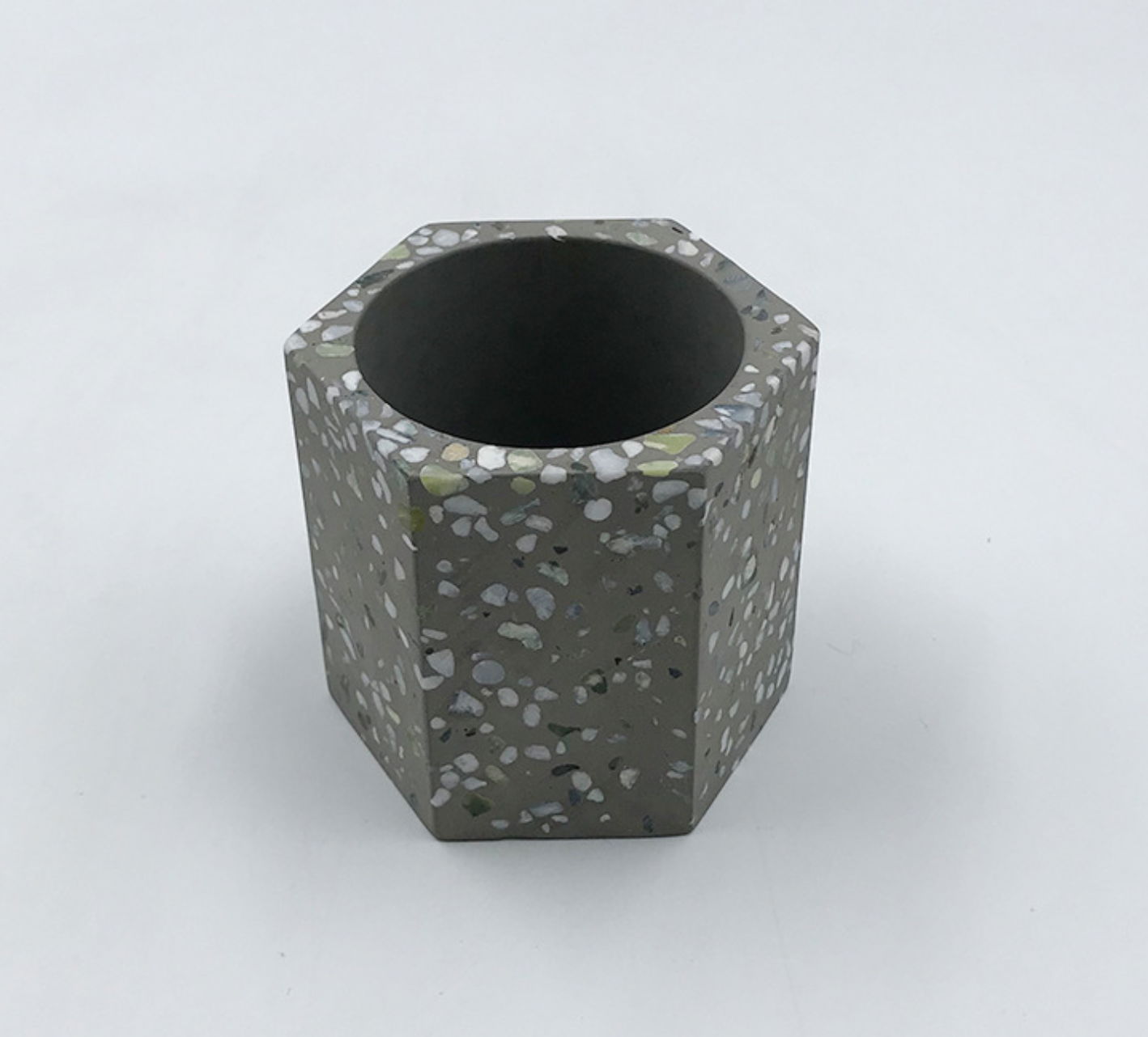 tabletop modern custom terrazzo concrete candle holder 2